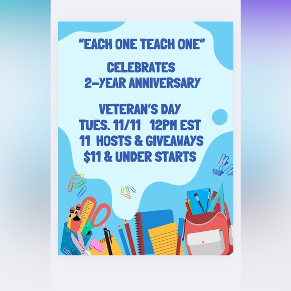Tops - Each One Teach One~2-Year Anniversary 🎉Train Show Veteran’s Day $11 & Under Bids